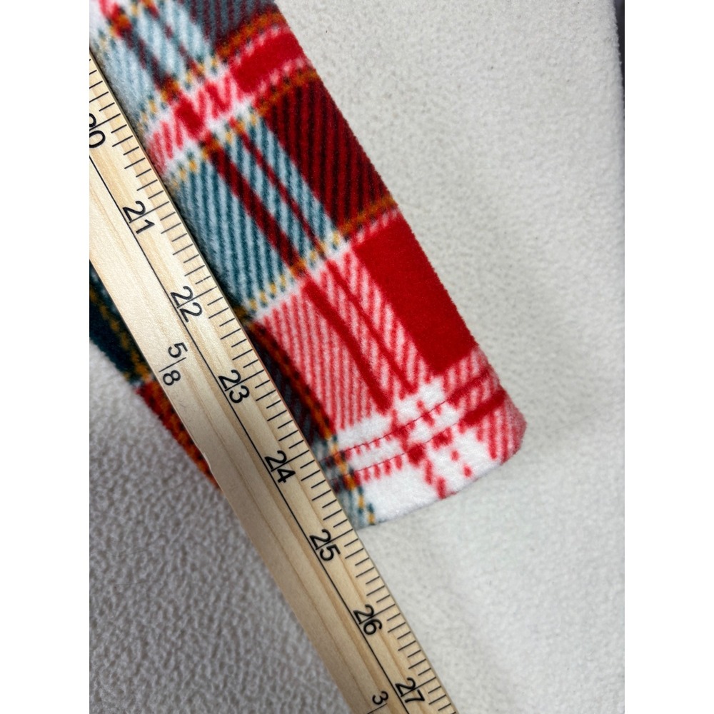 Duluth Trading Co Womens Red Plaid Fleece Snap Neck Pullover Jacket M 20099013 - Picture 4 of 9